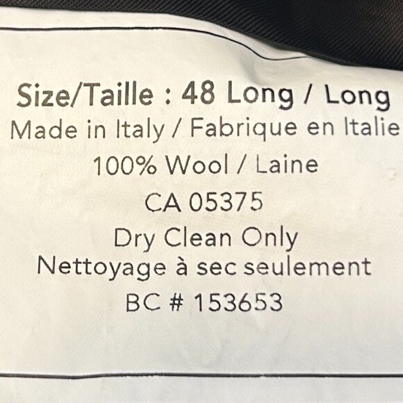 Pronto Uomo Couture Italian Wool Suit 48L Black Stripe Wedding Prom Formal - Picture 7 of 8